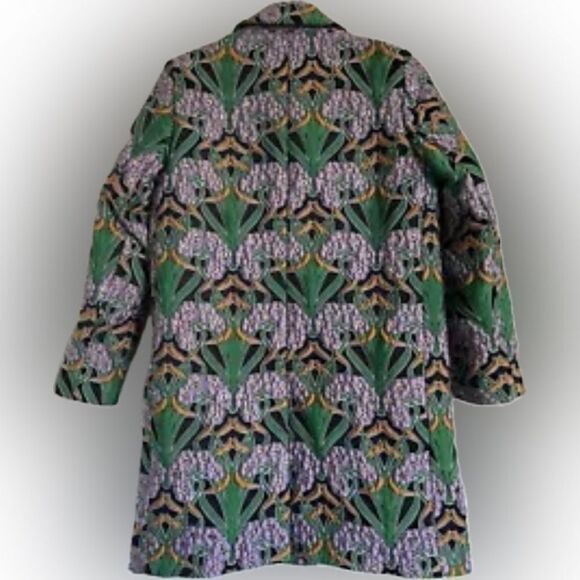 ASOS  ~ Lilac Green Gold Floral Jacquard "Trinny" Coat - Picture 16 of 17